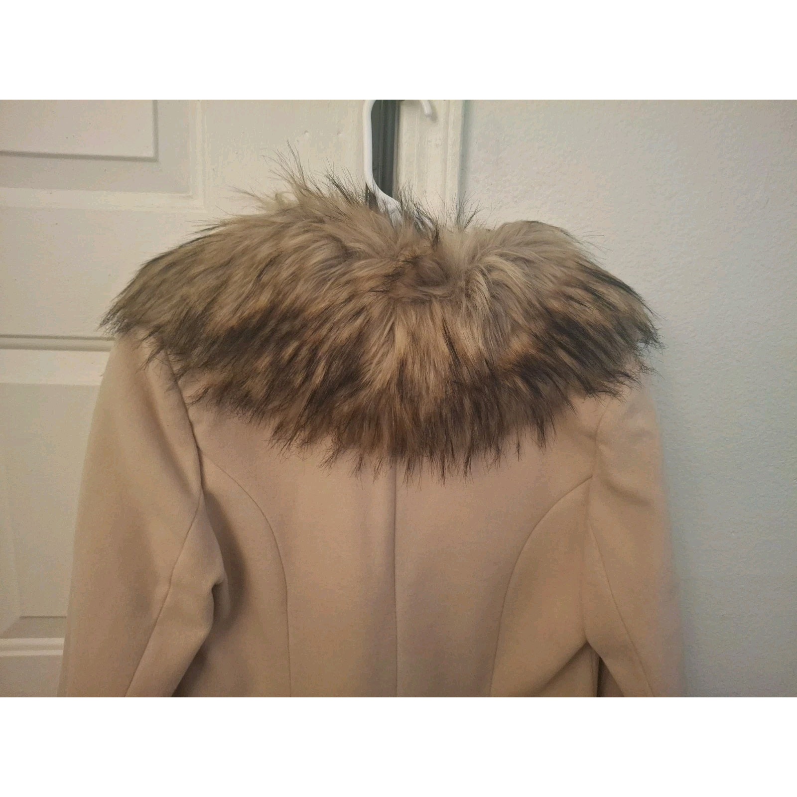 Donna Salyers Fabulous-Furs Coat Faux Fur Collar Size Small Trench Coat Style — image 7 of 7